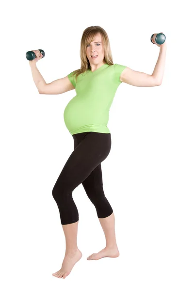 Embarazada haciendo ejercicio — Foto de Stock