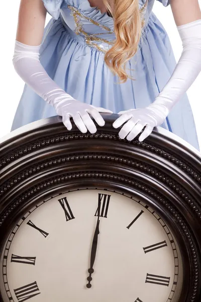 Принцесса и часы — стоковое фото