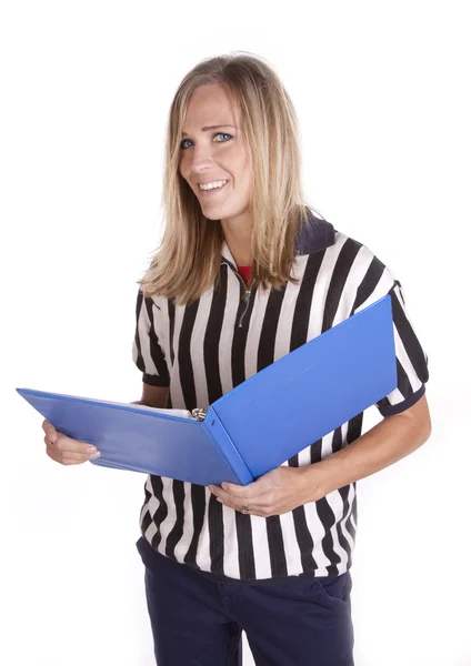 Referee playbook smile — Stock Photo, Image