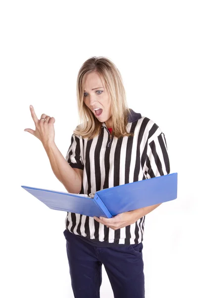 Referee shocked playbook — Stock Photo, Image