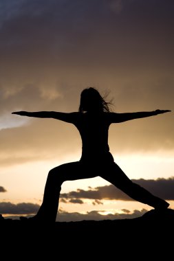 siluet yoga savaşçı