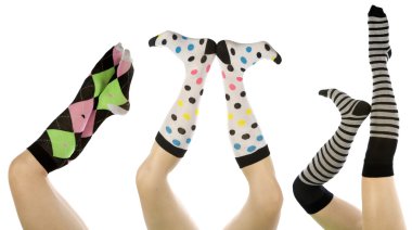 Socks set in different positions clipart