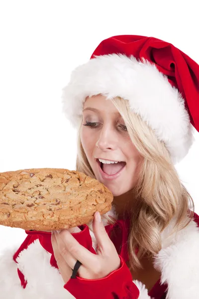 Santas helper cookie bite — Stock Photo, Image