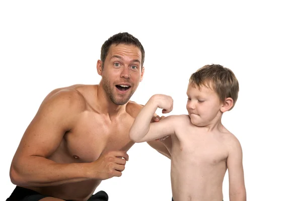 Showing his muscles — Stock Photo, Image