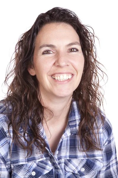 Woman expression blue smile — Stock Photo, Image