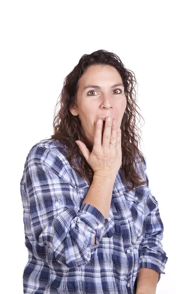 Woman expression yawn — Stock Photo, Image