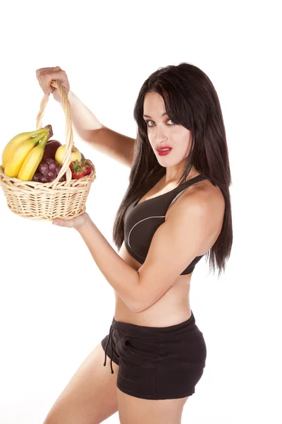 Mulher fruta lado — Fotografia de Stock