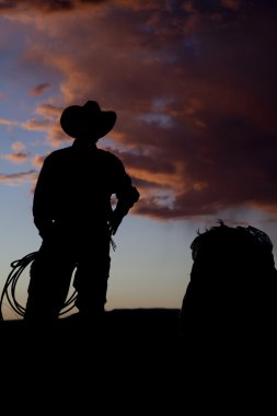 Cowboy silhouette straw clipart