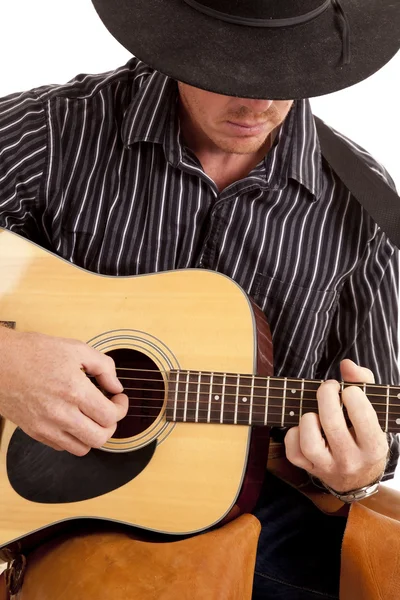 Cowboy playing guitar — Stock Photo, Image