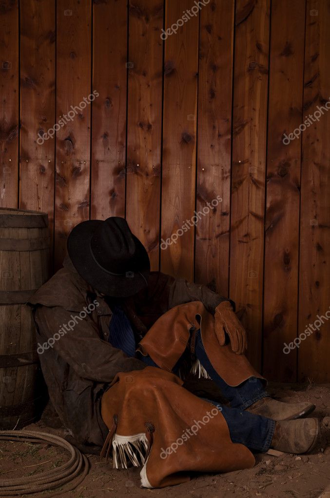 Cowboy sleep barrel — Stock Photo © alanpoulson #12102374