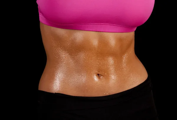 Mujer sudor estómago recto —  Fotos de Stock
