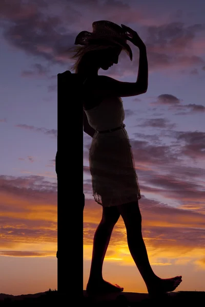 Woman post sunset cowgirl — Stock Photo, Image