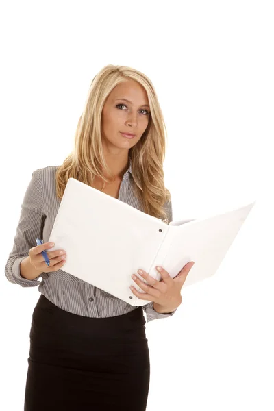 Biznes folderu kobieta — Zdjęcie stockowe
