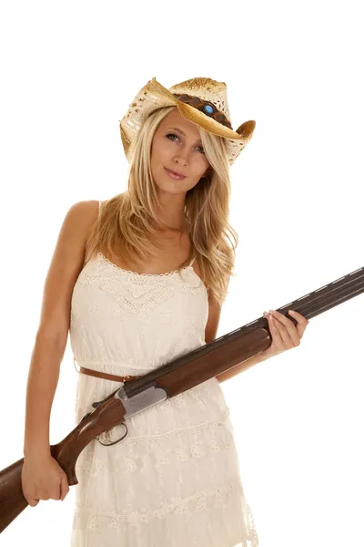 Av tüfeği cowgirl — Stok fotoğraf