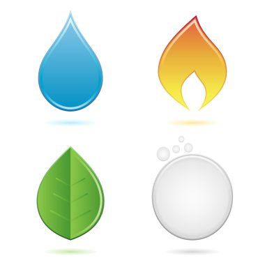 Four elements clipart