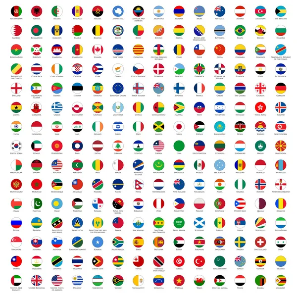 Circle flags of the world — Stock Vector