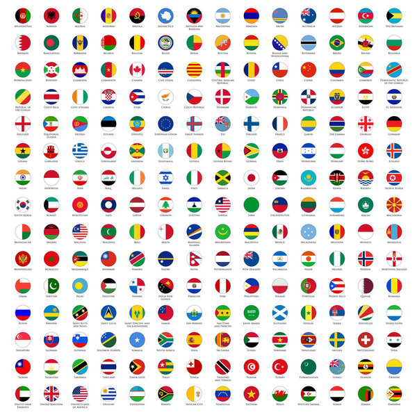 Circle flags of the world
