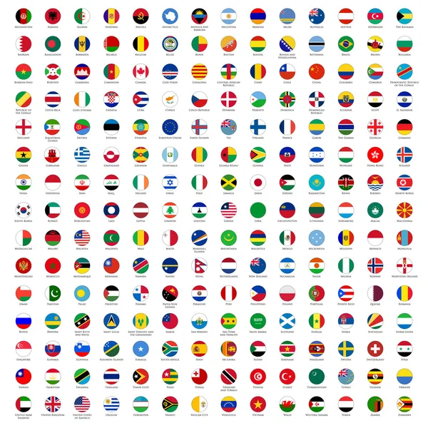Banderas de círculo del mundo Ilustraciones de stock libres de derechos