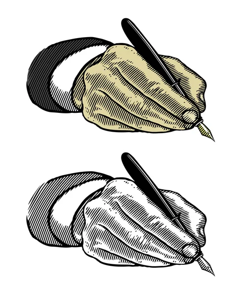 Escritura a mano con pluma estilográfica — Vector de stock