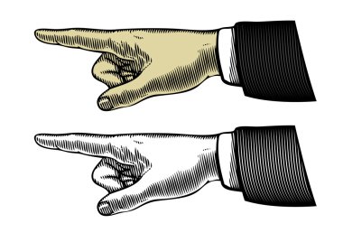 Hand with pointing finger clipart