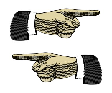 Hand with pointing finger left and right clipart