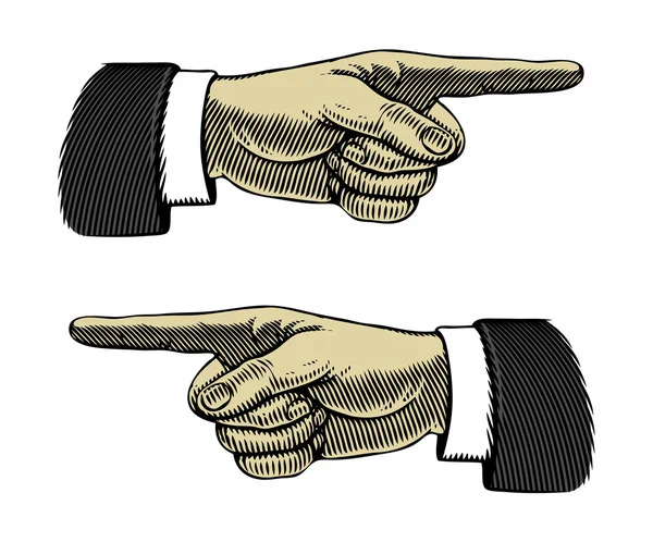 Hand med pekar finger vänster och höger — Stock vektor