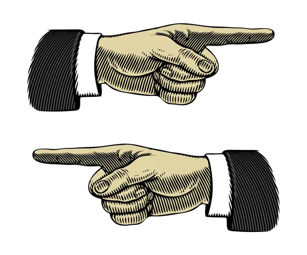 Hand med pekar finger vänster och höger Royaltyfria illustrationer