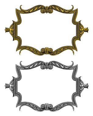 Vintage engraved decorative ornate vector frames clipart