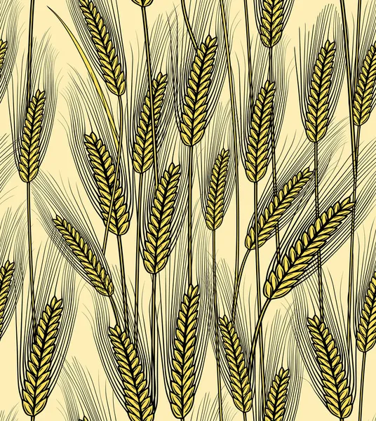 stock vector Vector illustration of seamless wheat ears background