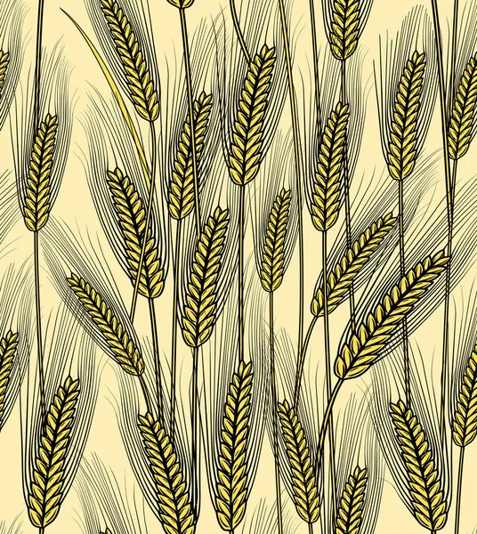 Stock vector Vector illustration of seamless wheat ears background