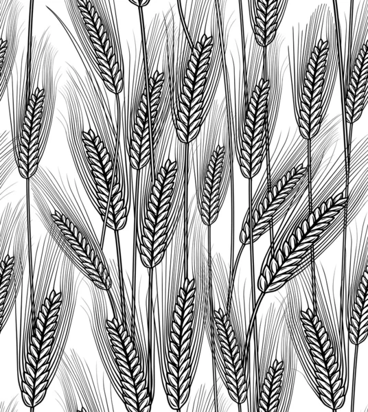 Vector illustration of seamless wheat ears background — Stock Vector