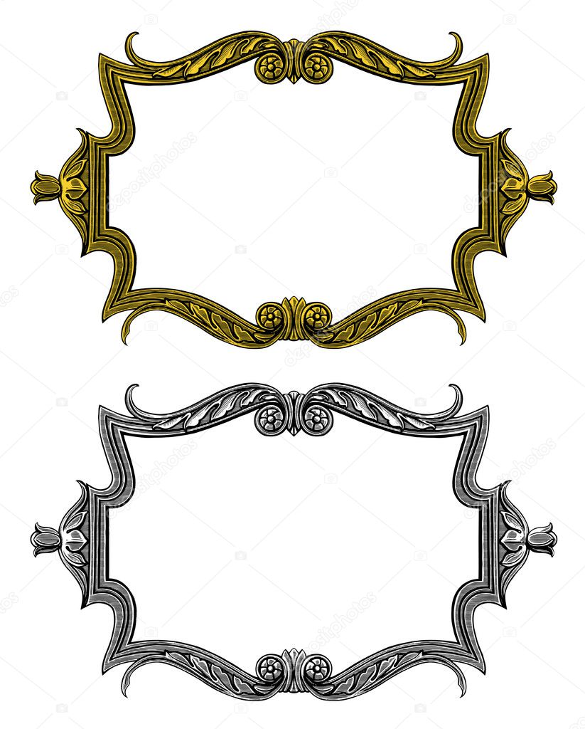 Vintage engraved decorative ornate vector frames