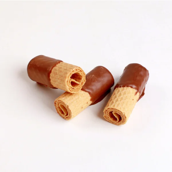 stock image Wafer rolls with chocolate