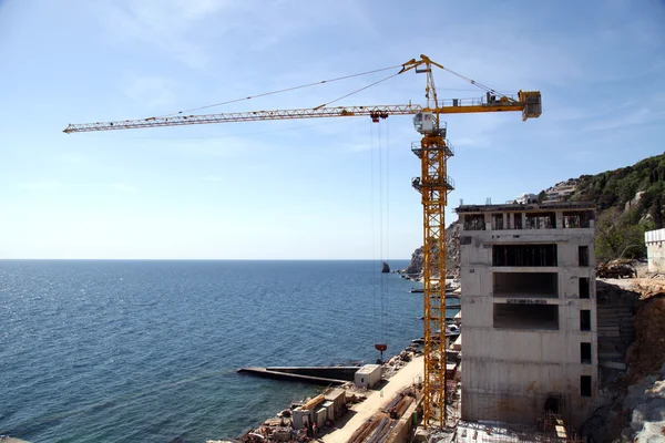 stock image Construction site at the sea coast