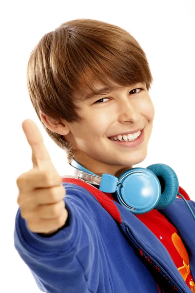 Young boy showing a thumbs up — Stock Photo, Image
