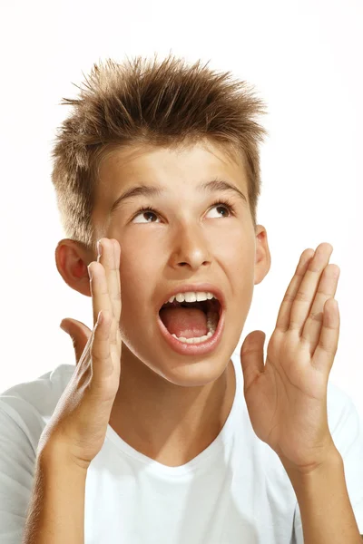 Jongen schreeuwen — Stockfoto