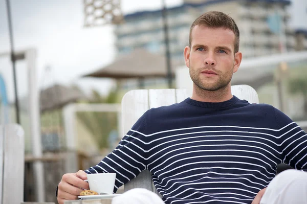 A Young Man Relaxing with his Coffee — Stock Photo, Image