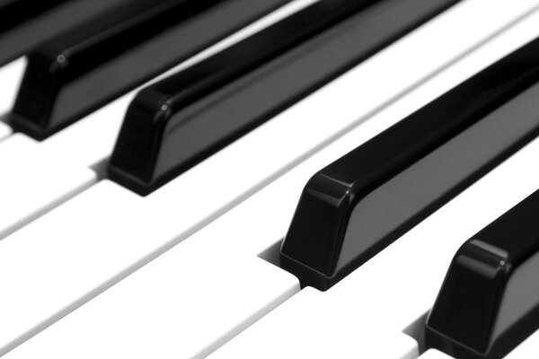 Detail of black and white keys of a piano electric.