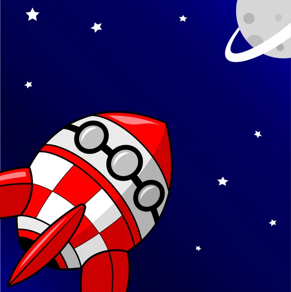 Red Rocket dirige-se para Planet. —  Vetores de Stock