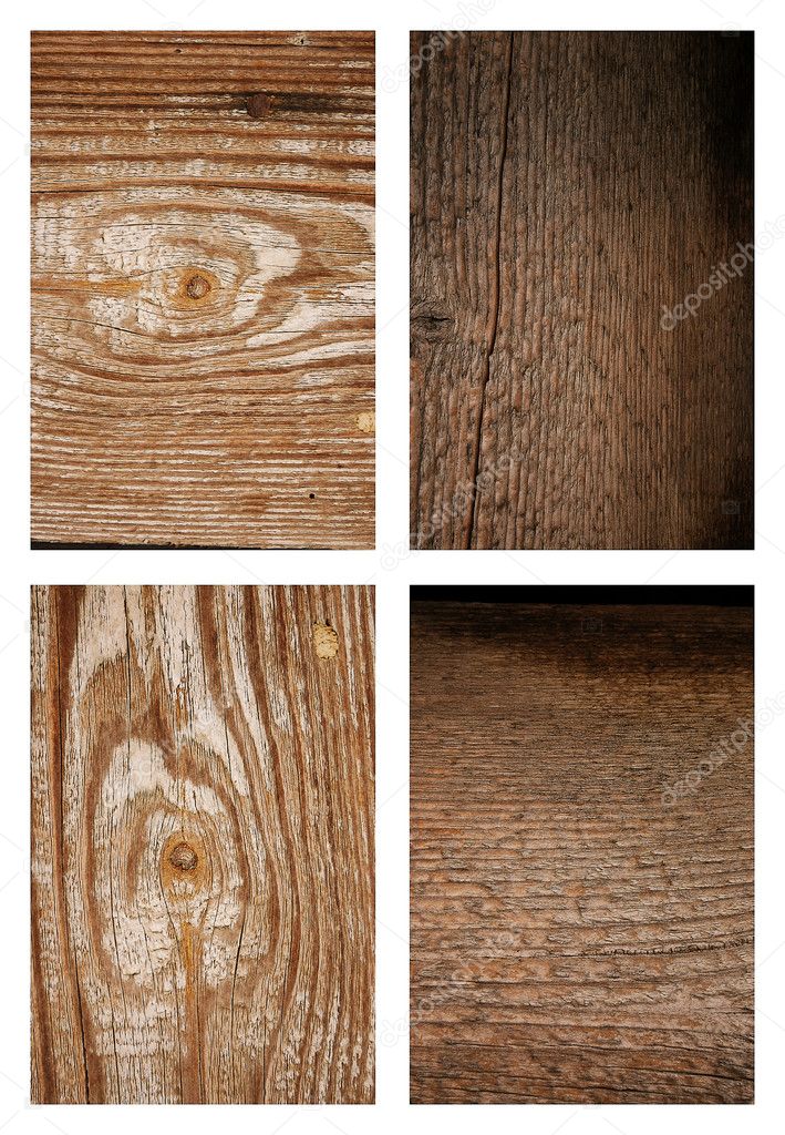 Different wood textures set.
