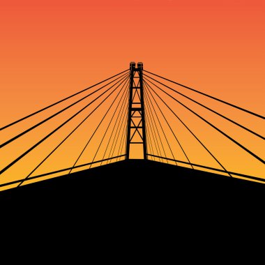 Cable-stayed bridge clipart