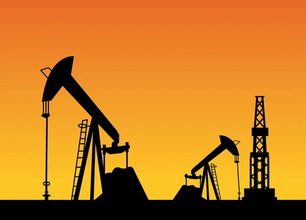 Нефтяная установка и насос — стоковый вектор