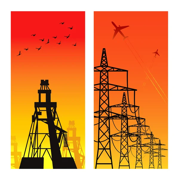 Electricity Pylons — Stock Vector