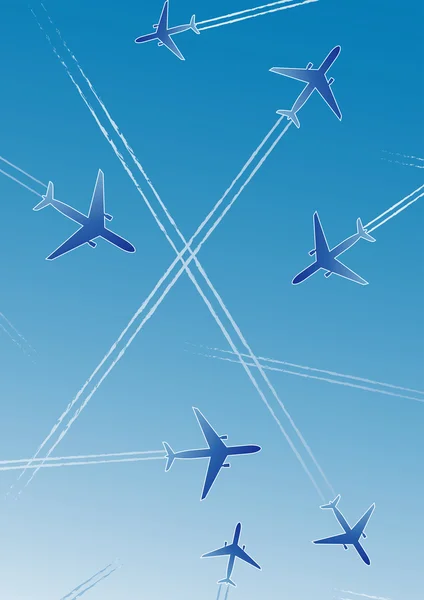 Летающие самолеты — стоковый вектор