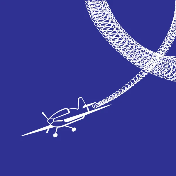 Vliegtuig over blauw — Stockvector