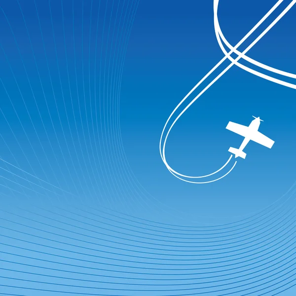 เครื่องบินเหนือสีฟ้า — ภาพเวกเตอร์สต็อก