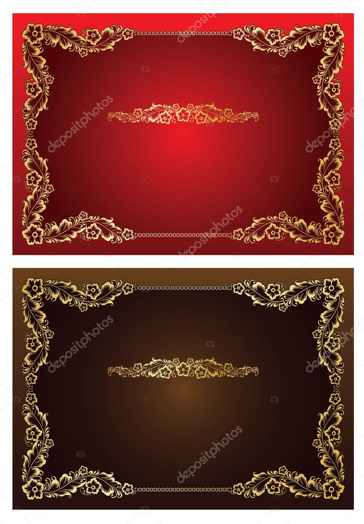 Frame and borders on seamless retro background