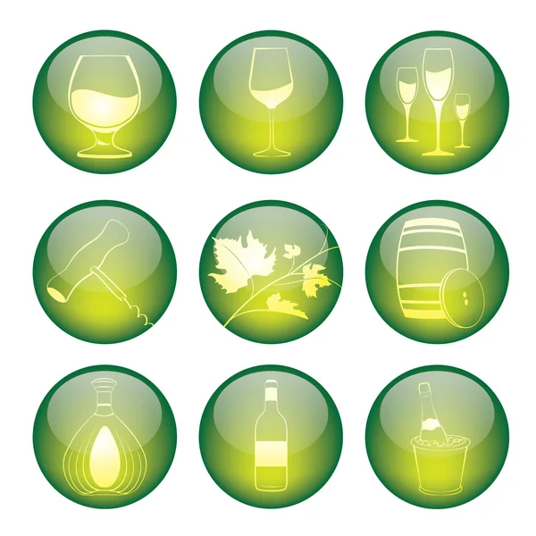 Reihe von Ikonen der Weinkellerei — Stockvektor