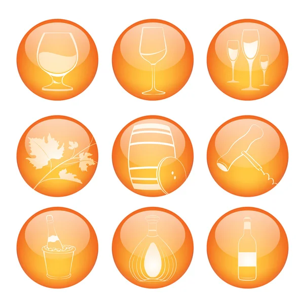 Set of winery sphere icons — Stock Vector