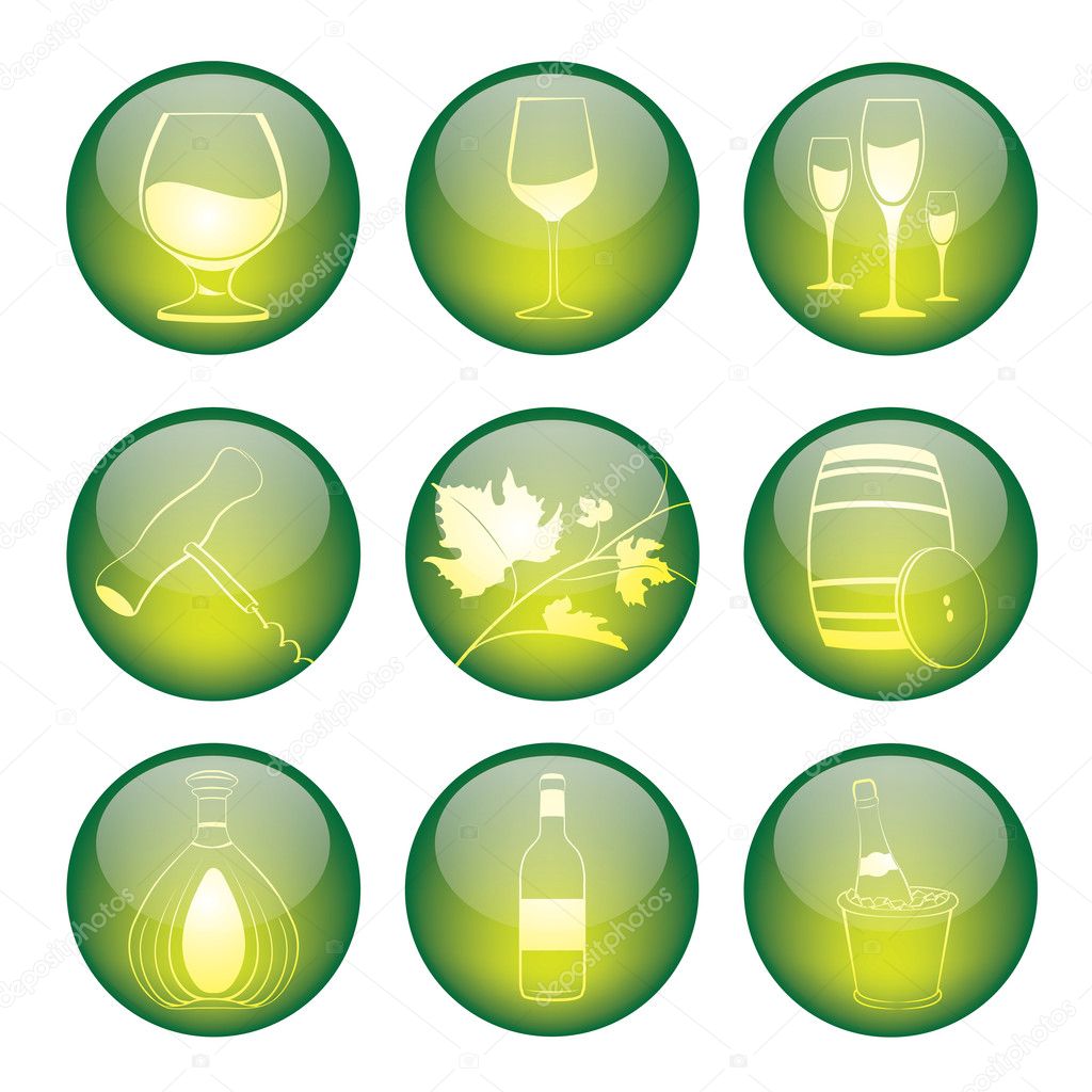 Set of winery sphere icons